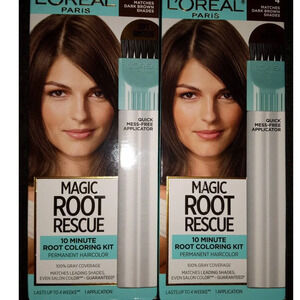 2X L'Oreal Paris Magic Root Rescue 10 Min Dark Brown Shade Coloring Kit (K4)